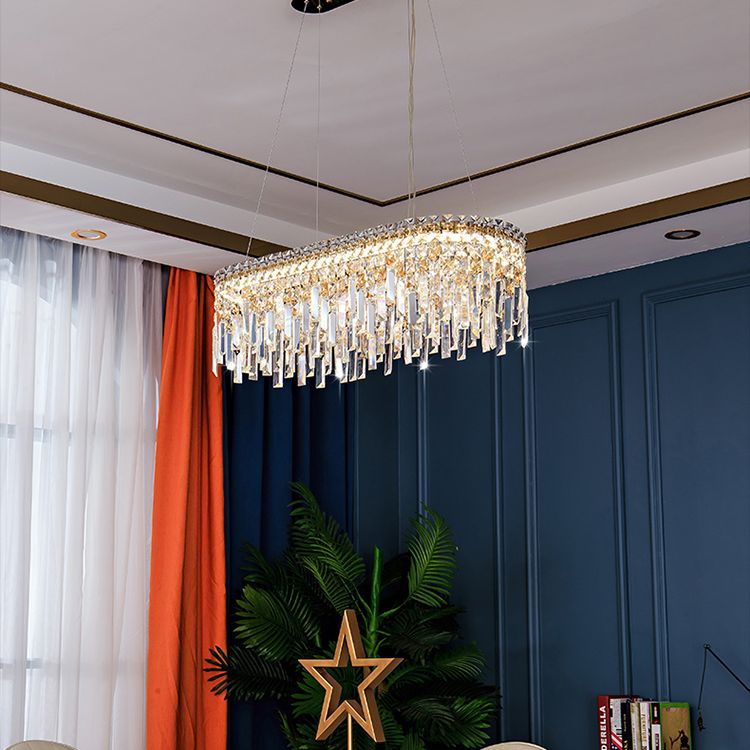 K9 Crystal Iasphicle Luz colgante Luxurious Modern Brass LED LED para sala de estar