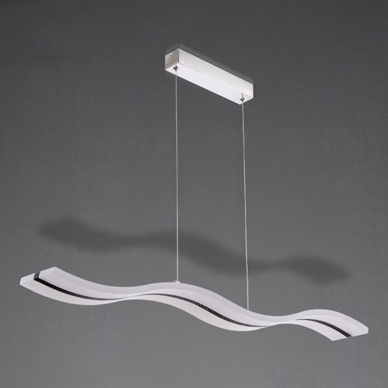 Pendante Wave Island Lights Assemblées d'éclairage de lustre en acrylique moderne pour le restaurant