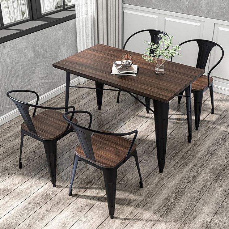 Coffee Shop Dining Table Set 1/2/3/5/7 Pieces Wood and Metal Dinette Set
