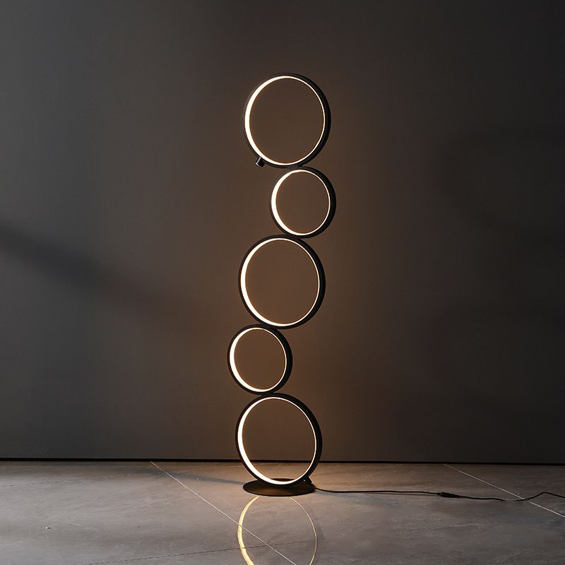 Lámpara LED de led minimalista burbujeante/ondulado/retorcido luz de piso de pie con sombra acrílica en luz cálida/blanca