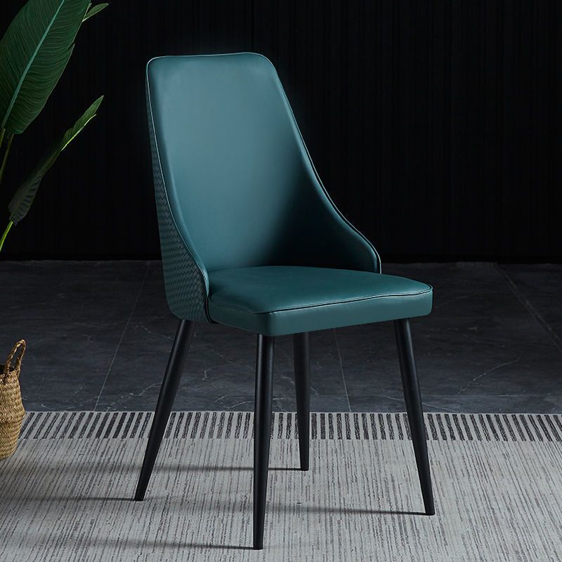 Dining Room Upholstered Chair Industrial Faux Leather Parsons Chair