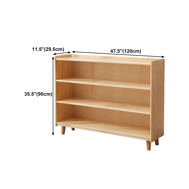 Contemporary Pine Solid Wood Bookcase Closed Back Bookshelf for Home