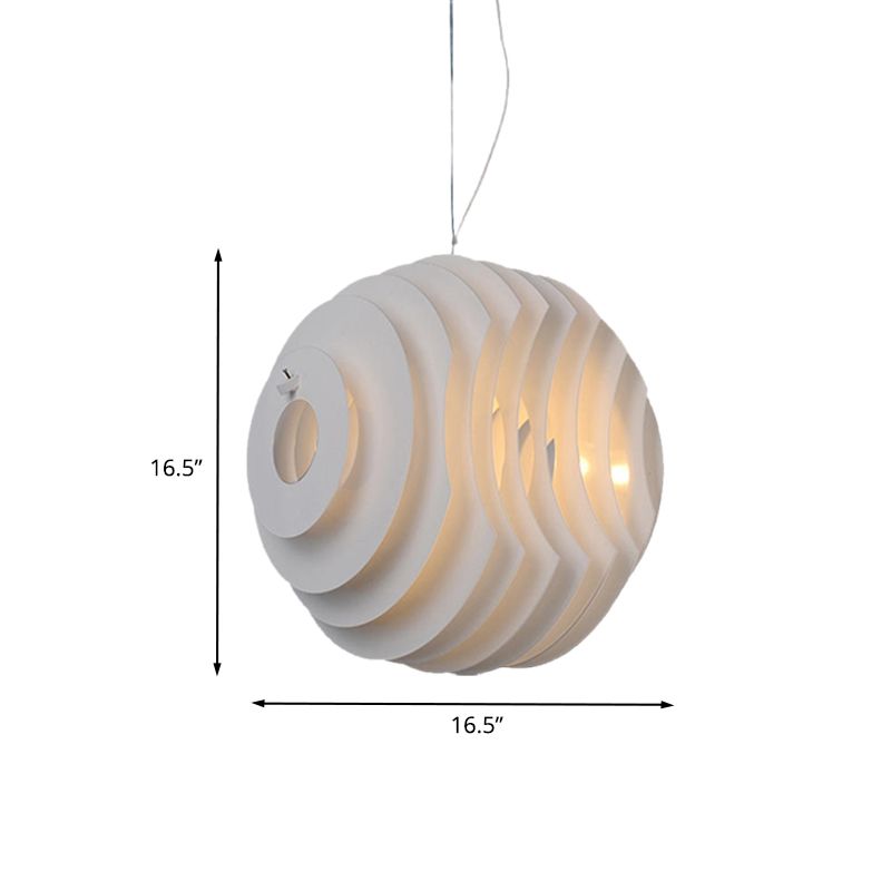 Salle à manger en nid d'abeille Éclairage suspendu métal 1 léger lampe de suspension moderniste en blanc