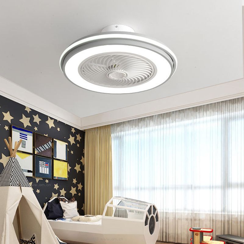 Abgerundete Deckenventilator Lampe Schlafzimmer Metall Nordic Style LED Semi-Flush Mount Light