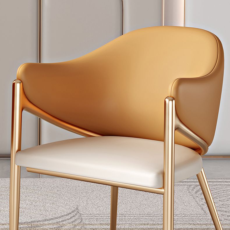 Contemporary Metal and Upholstered Dining Room Chair for Kitchen