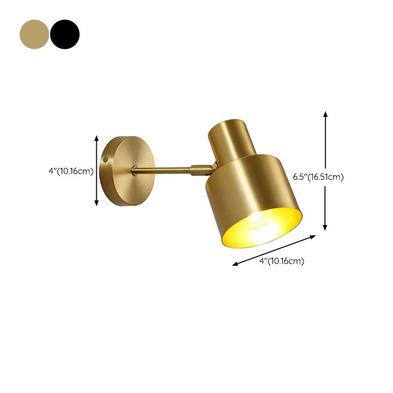 Single Modernism Golden/Black Wall Mounted Sconce Shaded Wall Light for Living Room