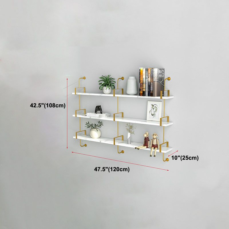 9.84"W Bookshelf Glam Style Wall Mounted Bookcase for Home Office Study Room