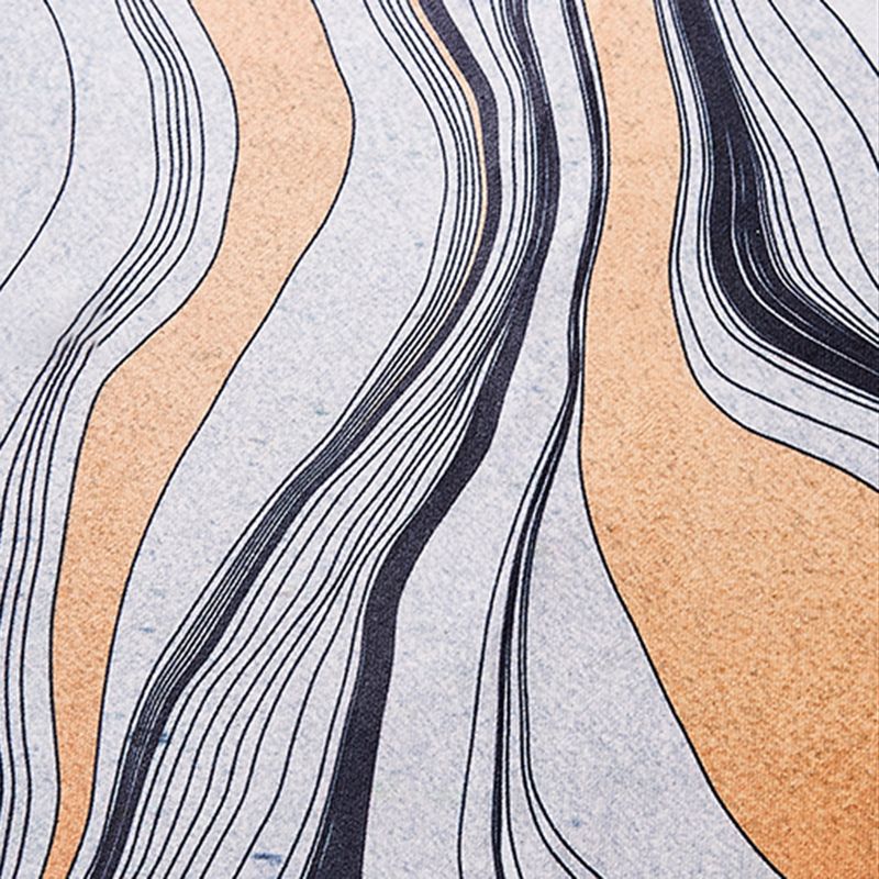 White Tone Modern Area Rug Polyester Abstract Lines Rug Non-Slip Backing Indoor Rug for Living Room