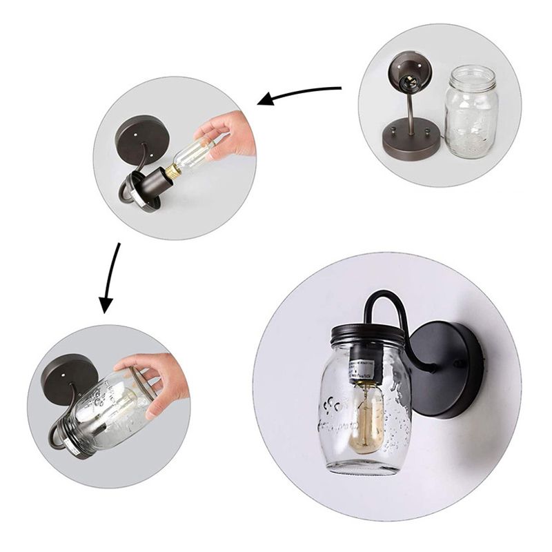 Industrielles Schwanenhalsstiel -Leuchten -Licht -Eingangs -Jar -Wandlampe für Korridor