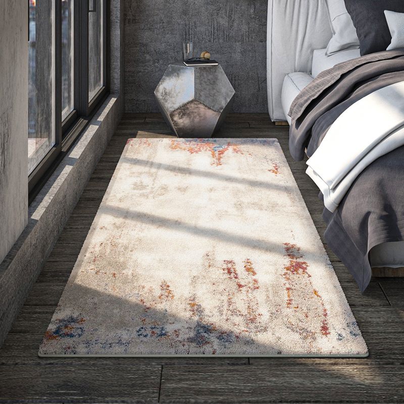 Chic Modern Rug Grey Polyester Area Carpet Anti-Slip Washable Area Rug for Bedroom