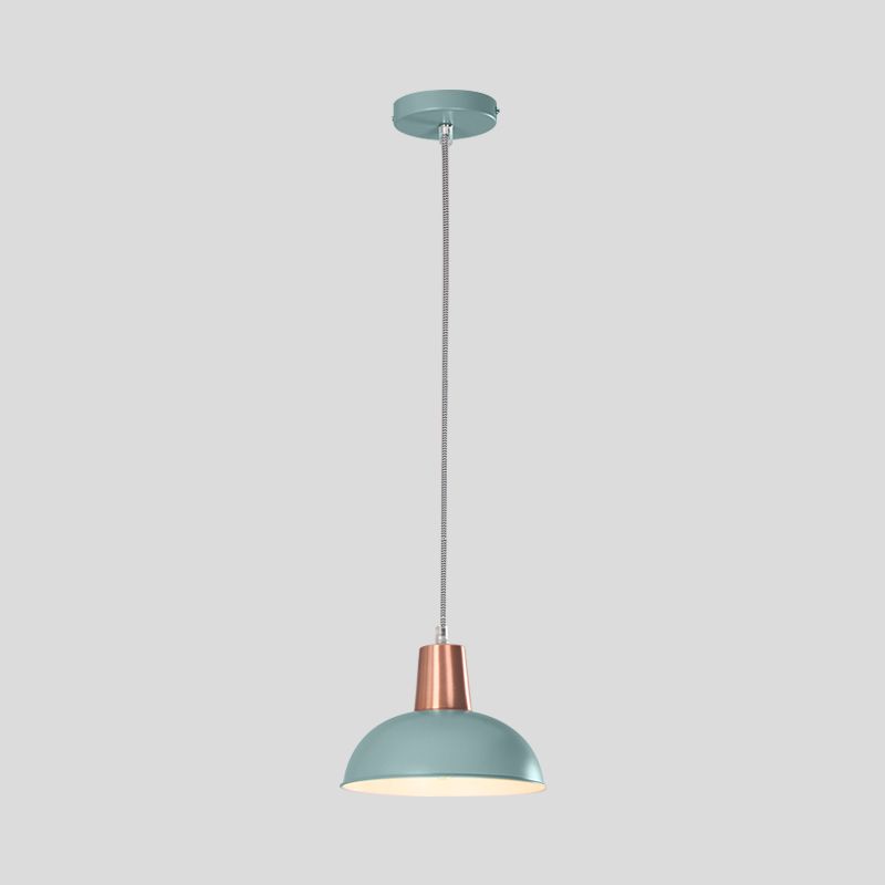 Luz de colgante de tono de domo de metal una luz de suspensión loft de macarrón ligero para escalera de cocina