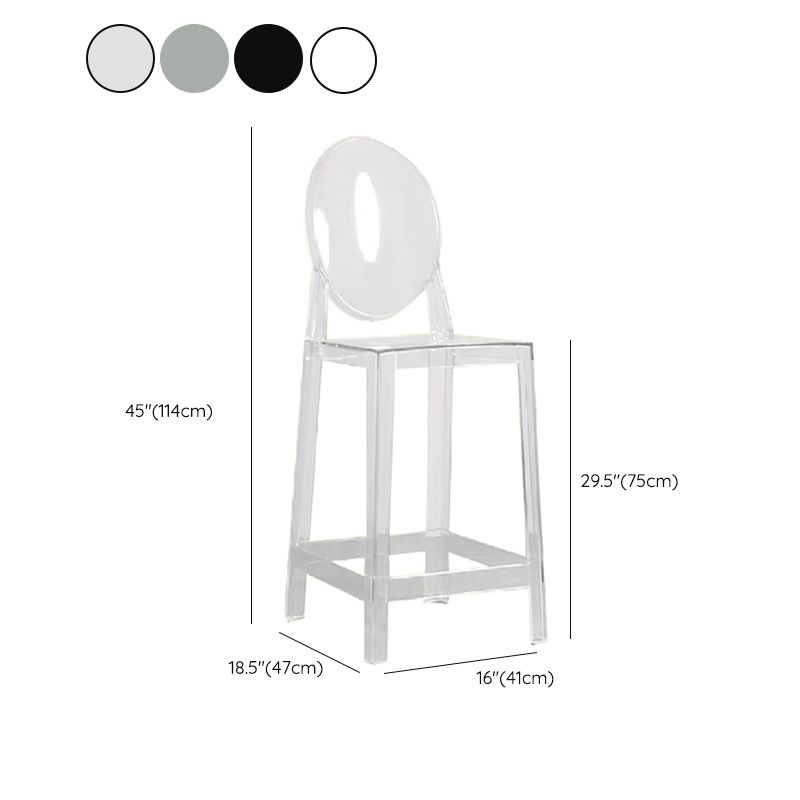 Industrial Backrest Armless Counter High Chair Plastic Bar Stool with 4 Legs