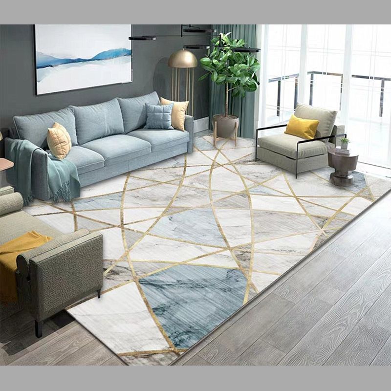 Minimalist Graphic Print Carpet Polyester Area Rug Stain Resistant Indoor Carpet for Living Room