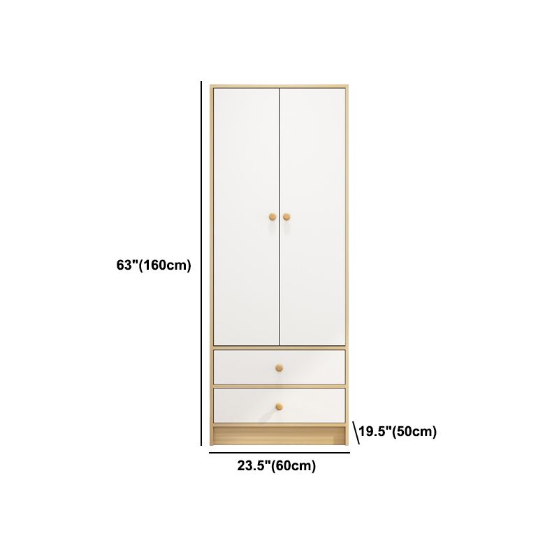 Light Wood Finish Cabinet for Bedroom Contemporary Engineered Wood Storage Cabinet