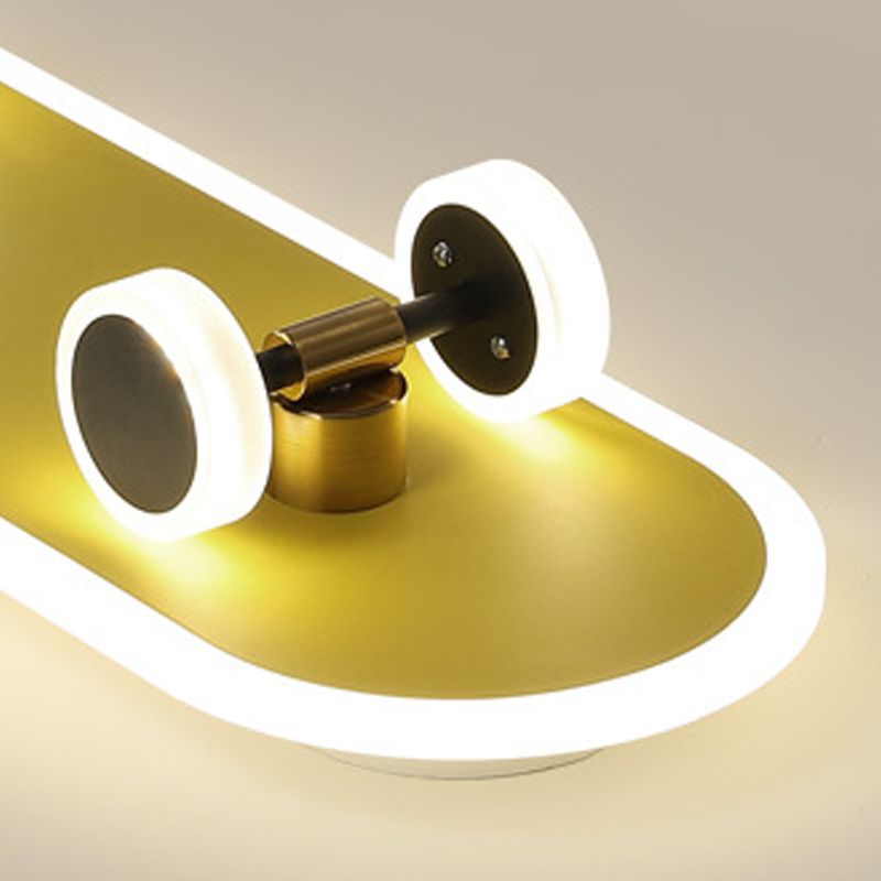 Planche à roulettes modélisation chambre d'enfant LED lampe encastrée acrylique enfants Surface plafonnier