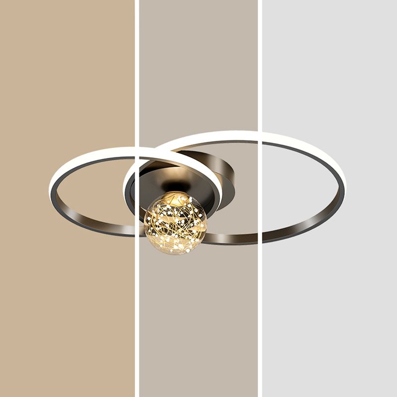 Plafonniers encastrés à LED noirs avec abat-jour en silicone Luminaire encastré moderne