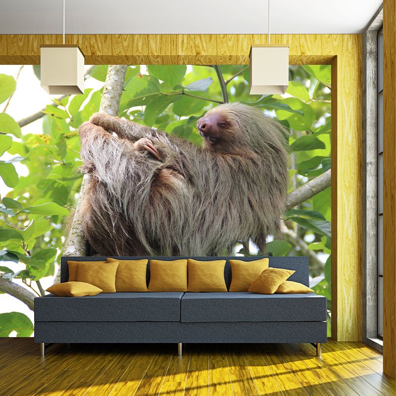 Customized Contemporary Sloth Mural Mildew Resistant for Sitting Room Bedroom
