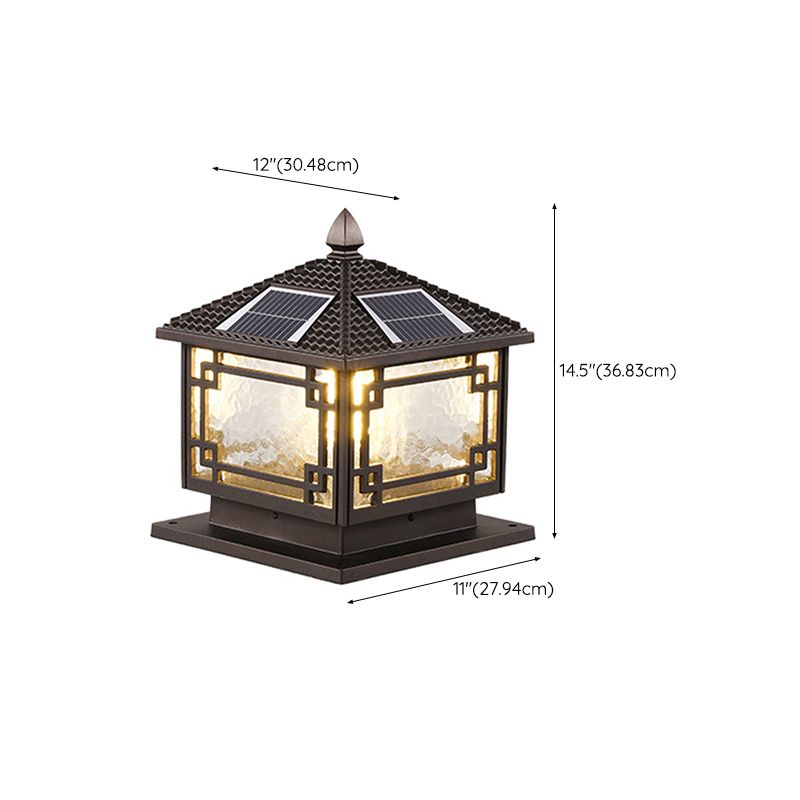 Modern Minimalist LED Solar Lighting Fixture with Glass Shade for Garden