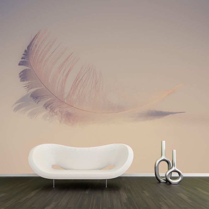 Bird Feather Mural Wallpaper for Wall Decor Contemporary Girls Room Wall Art