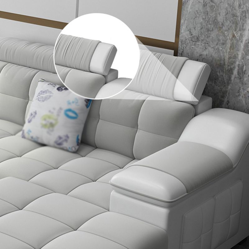 Contemporary Sofa Grey High Back Sloped Arms Sofa/Sectional for Living Room