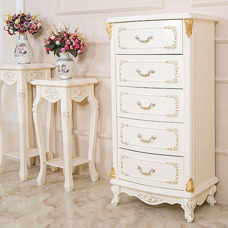 Glam Style Bedroom Storage Chest Solid Wood Lingerie Chest with Drawers