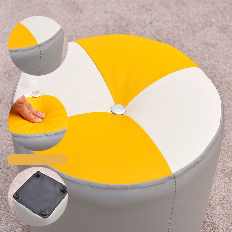 Modern Yellow Cube Water Resistant Color Piece Leather Indoor Cube