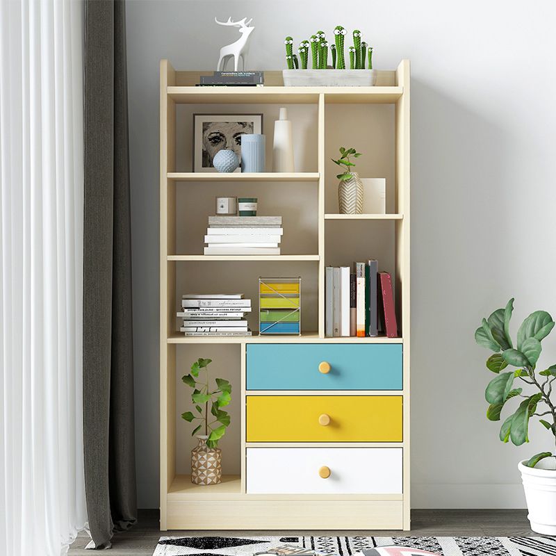 Contemporary Vertical Open Shelf Bookcase Engineered Wood Home Book Shelf with Shelves