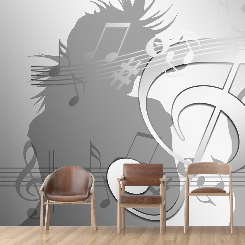 Environmental Wall Mural Wallpaper Music Lovers Illustration Sitting Room Wall Mural