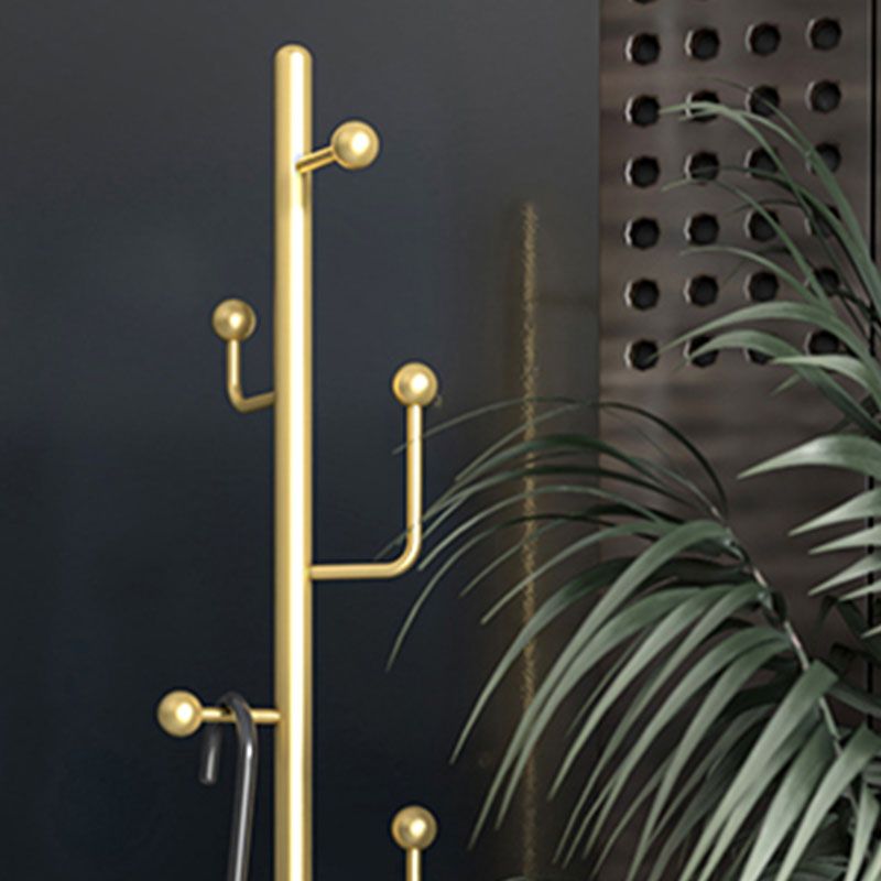 Metal Entry Hall Tree Marble Base Coat Hanger with 7 Hooks , 70.86" H