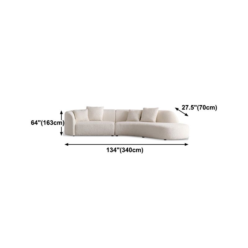 Scandinavian Beige Curved Sectional for Apartment and Living Room