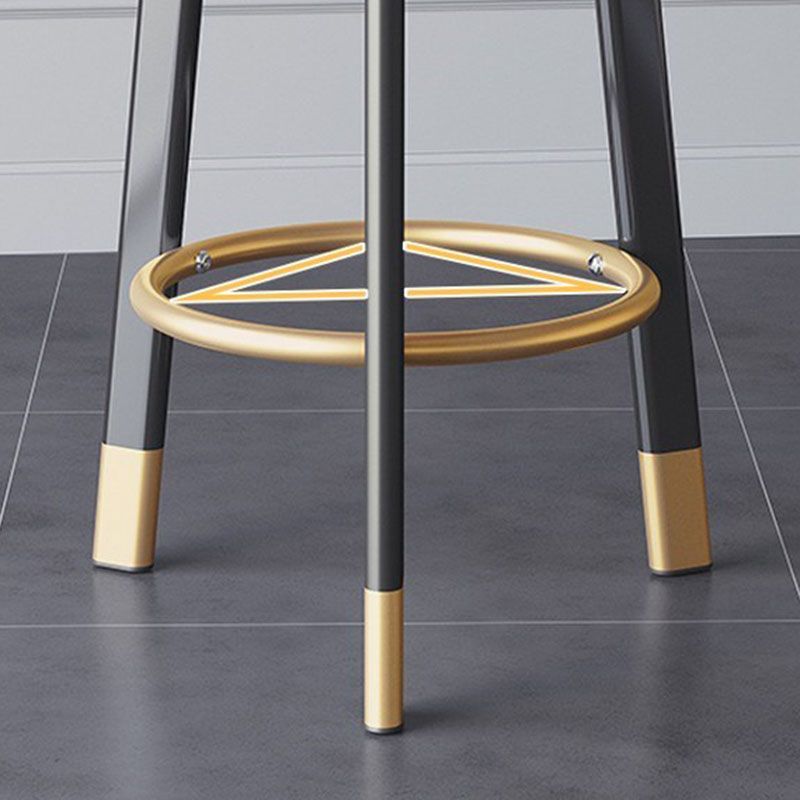 Scandinavian Living Room Low Back Stool Matte Finish Upholstered Swivel Stool