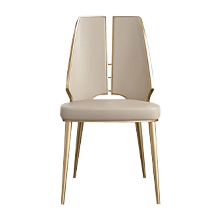 Upholstered and Metal Contemporary Armless Dining and Accent Chairs