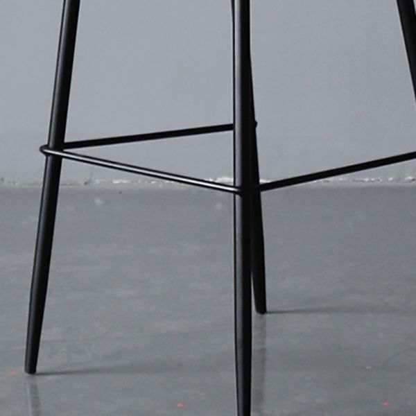 Bucket Footrest Counter Bar Stool Industrial PU Upholstery Low Back Indoor Counter Stool