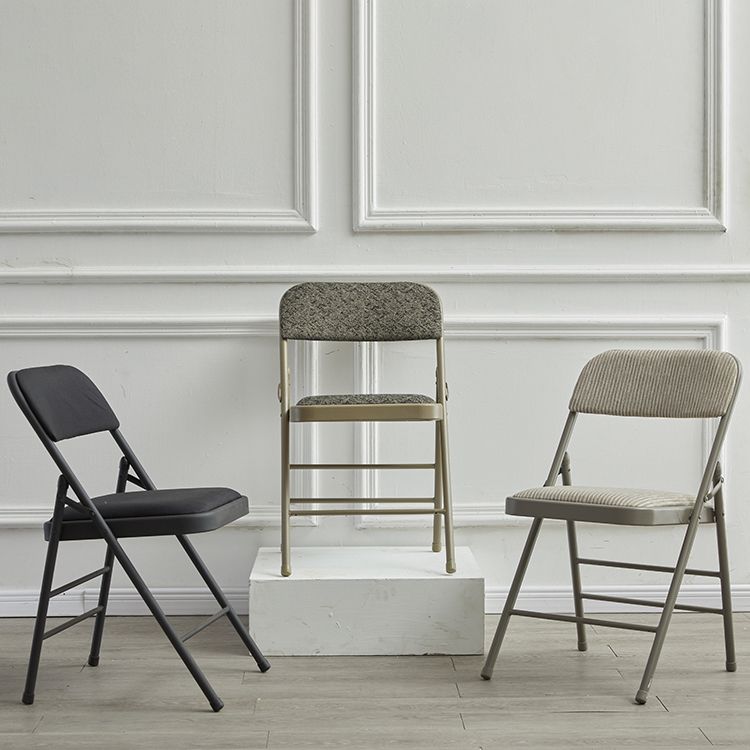 Silla lateral contemporánea, silla lateral de comedor sin brazos, plegable, de metal, con respaldo abierto
