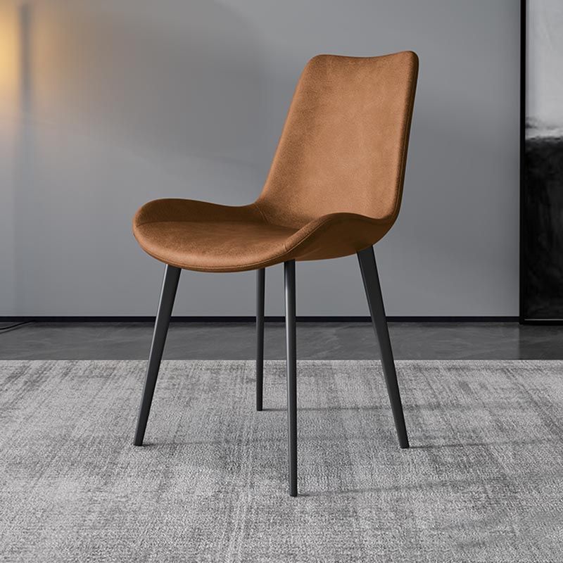 Industrial Leather Armless Dining Chair Wingback Side Chair for Kitchen