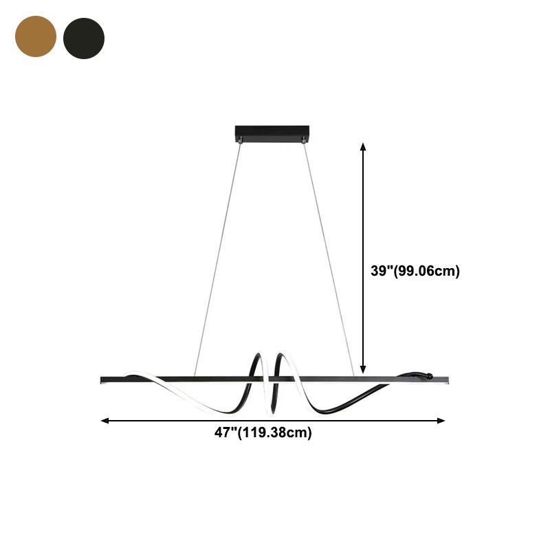 Dining Room Island Chandelier Light Metal LED Minimalist Hanging Chandelier