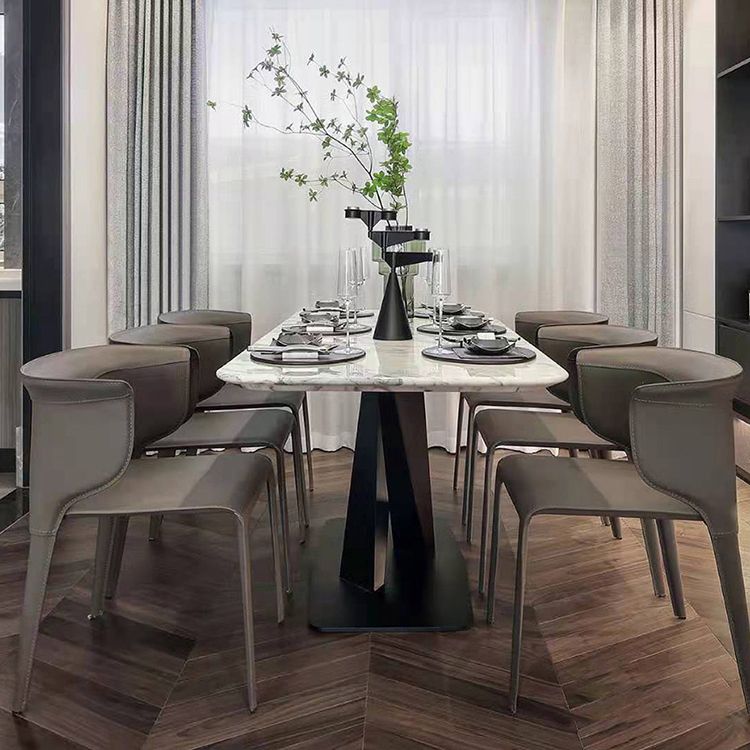 Faux Leather Contemporary Side Chair Matte Finish Home Dining Chair