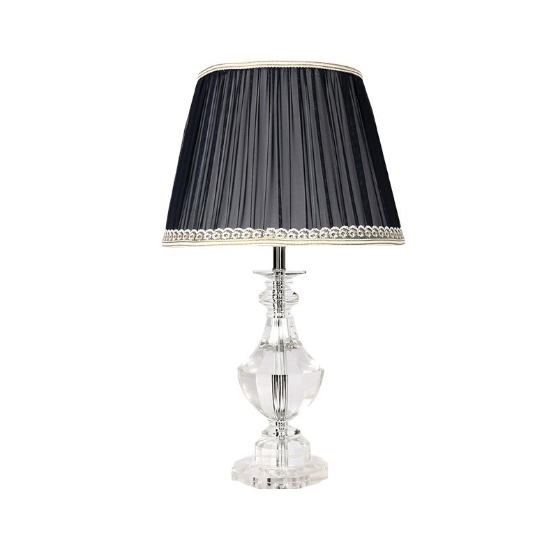 Tâche en forme d'urn Lumière contemporaine de cristal à main 1 tête petite lampe de bureau en noir