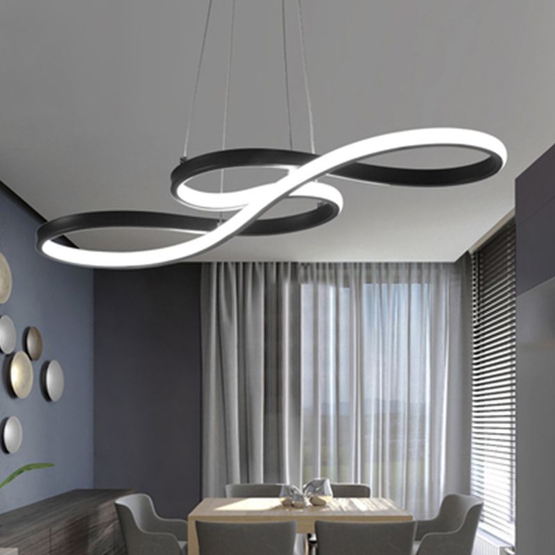 Modern Simplicity Spiral Chandelier Lamp Aluminum Hanging Pendant Lights for Restaurant