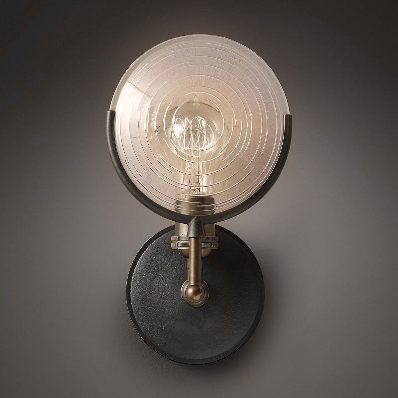 Lampada da parete con funce di vetro a 1 leggero vetro con la parete industriale.