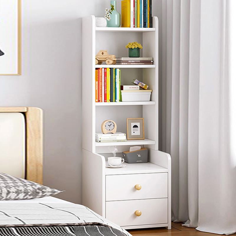 Engineered Wood Bookshelf Open Back Contemporary Bookcase for Home