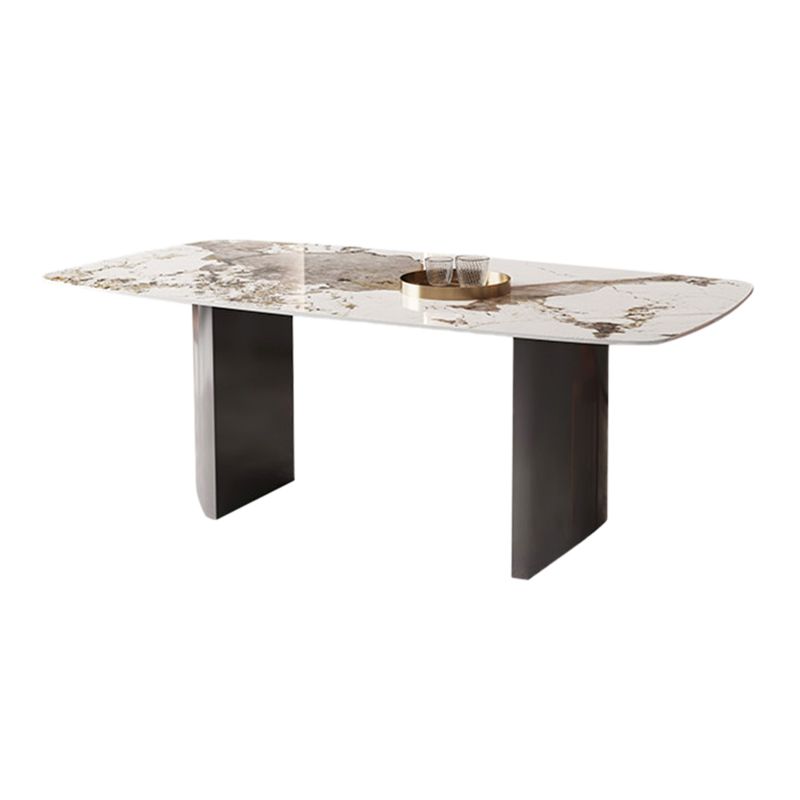 White Stone Dining Table Set 1/2/5/7 Pieces Glam Dinette Set for Kitchen