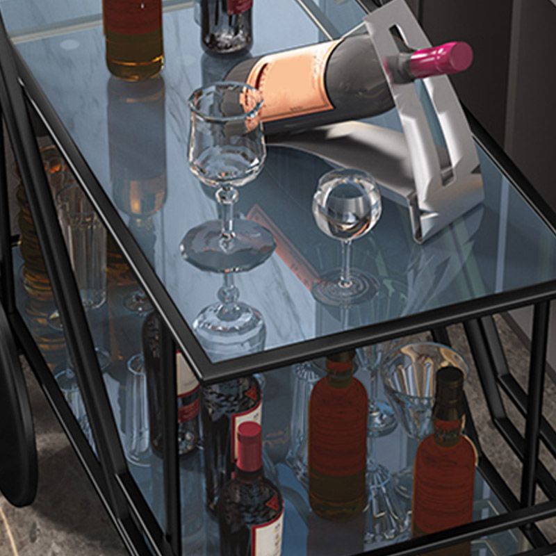 Modern Open Storage Kitchen Trolley Rectangular Dining Room Prep Table