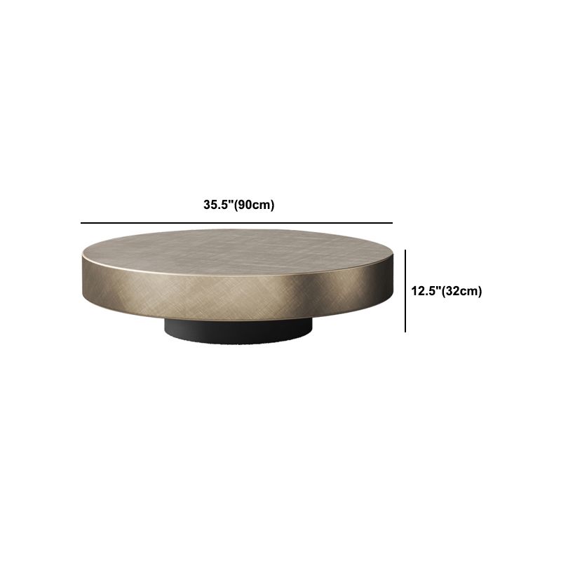 Mid-Century Modern Round Coffee Table Metal Cocktail Table in Distressed Finish