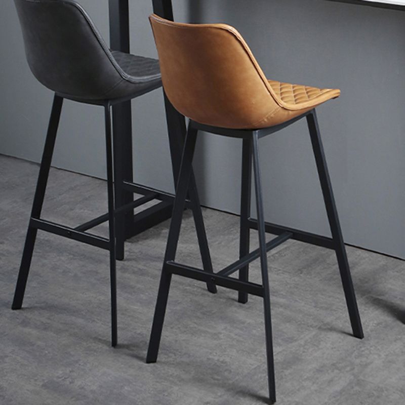 Living Room Leather Counter Chair Bucket Industrial Footrest Counter Bar Stool