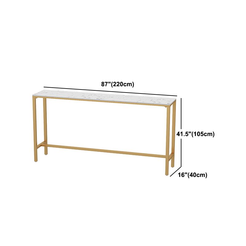 Glam Style Bar Table Faux Marble Bar Dining Table for Living Room