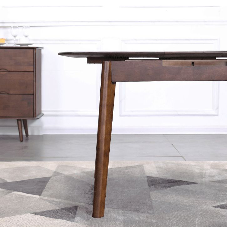 Minimalist Extendable Solid Wood Table Rectangle Shape Standard Dining Table for Kitchen