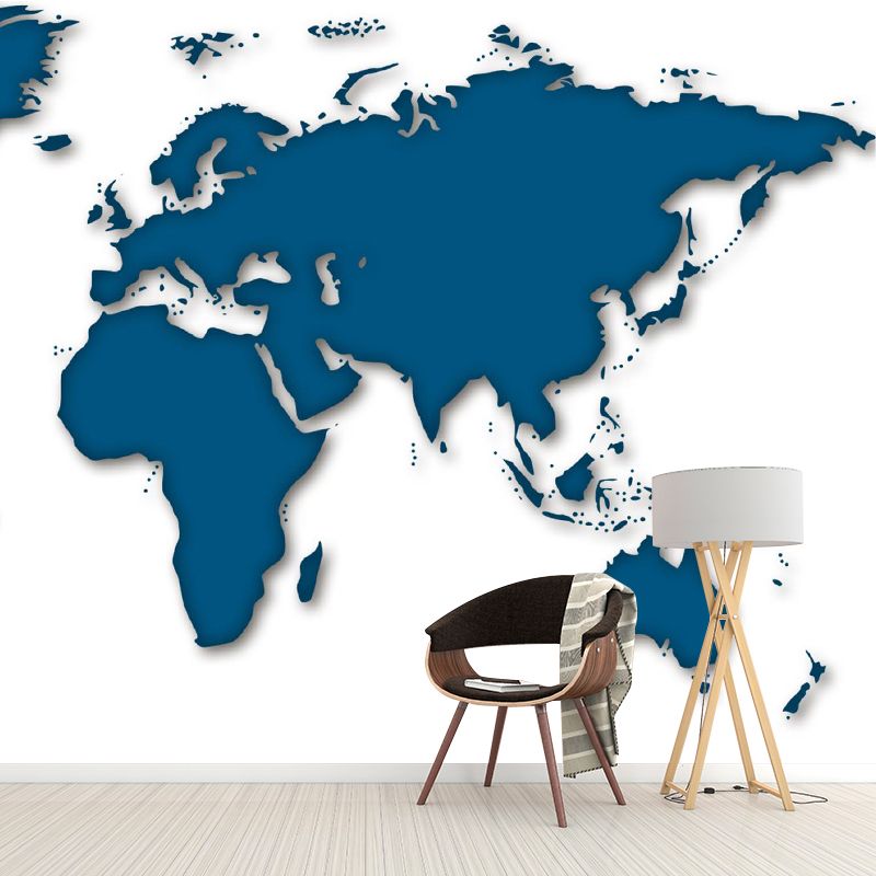 World Map Wall Mural Illustration Decorative Living Room Wall Art for Decoration