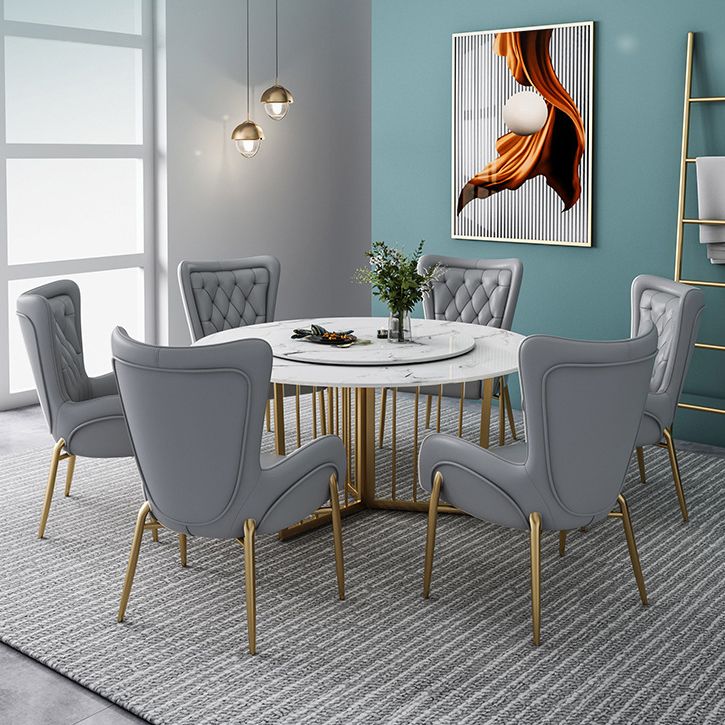 Modern Stone Dining Table Round White Dining Table for Kitchen