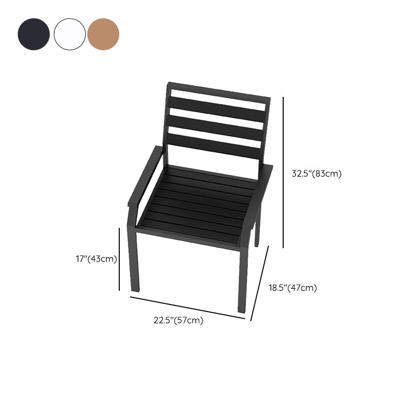 Industrial Style Dining Armchair Metal with Four Legs Dining Side Chair